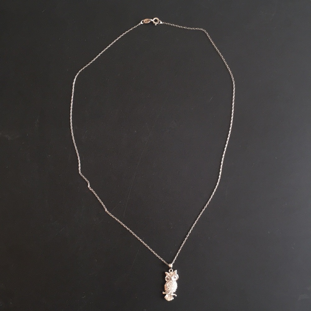 sterling silver owl necklace
